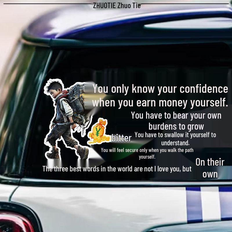 Self-Earned Money Boosts Confidence: Creative Personality Car Decal for Body & Window