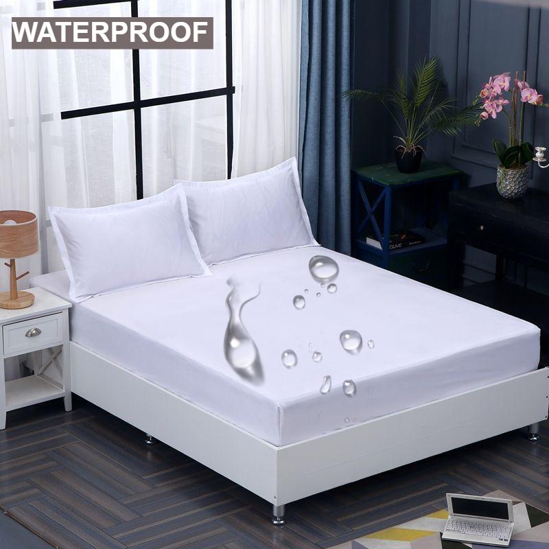 1 шт. Водонепроницаемая простыня на резинке из высококачественной реактивно окрашенной плотной ткани, эластичная, доступна в различных размерах, мягкая простыня, пишите, серый, черный, 120/140/160