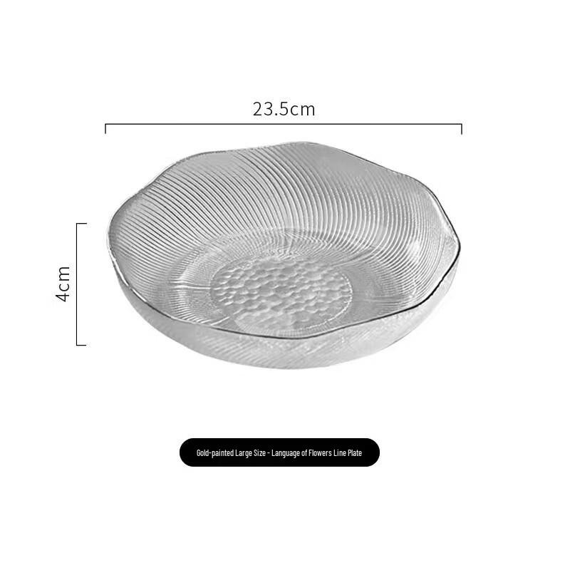 Набор стеклянных тарелок ZISIZ с золотой каймой и цветочным узором (2-Pack)