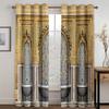 Luxury Muslim Ramadan Festival Roman Post Shading Drapes Window Curtain Set for Living Room Bedroom Decor 2 Pieces Free Shipping