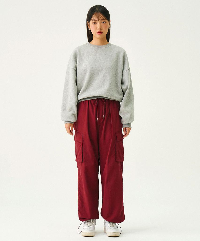 GRAVER [Unisex] Elastic Nylon Cargo Pants_Burgundy