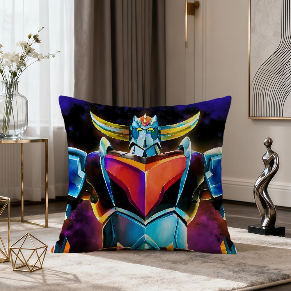Cartoon GGoldorak UFO Robot GGrendizer Soft Pillow Cover For Sofa Home Living Room Decor Protective Covers Hogar Pillowcase