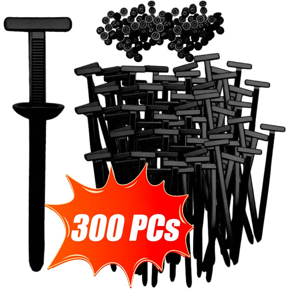 50/600 шт. Универсальные нейлоновые стяжки для кабелей автомобиля, усиленные, самоблокирующиеся, автомобильные, УФ-стойкие, с кнопками-фиксаторами