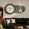 Chinese Retro Home Decor Wall Clock Living Room Decoration Three-dimensional Sandstone Decorative Painting Wall Clock