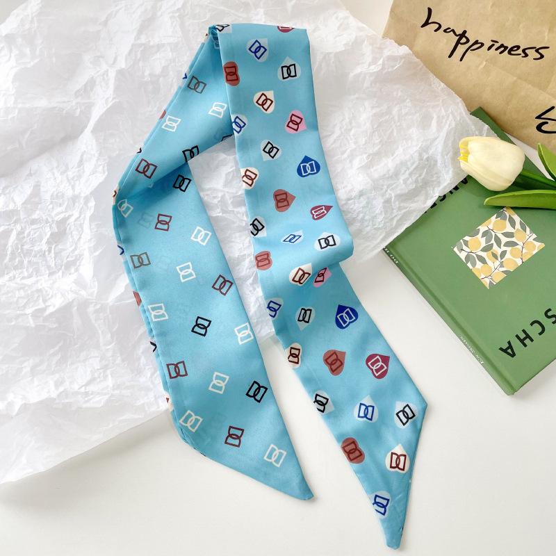 Long Silk Scarf, High-end New Versatile Hair Tie Streamer, Atmosphere Ribbon, Spring and Summer Decorative Scarf, Tied Bag Streamer