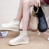Женские короткие зимние ботинки 2025 зима новая зарубежная мода хлопковая обувь на толстой подошве утолщенные водонепроницаемые короткие ботинки женская обувь