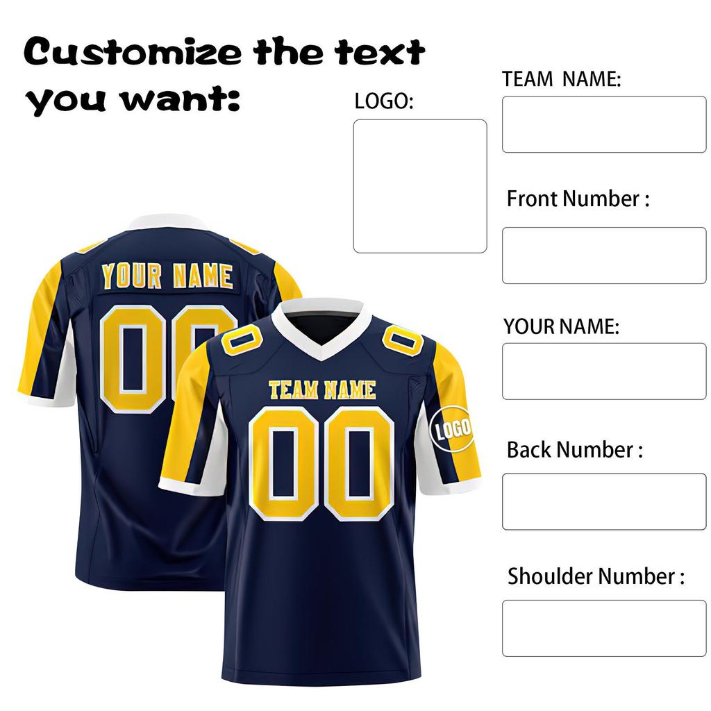 Custom Football Jerseys Personalized Printed Team Name & Number Sports Uniform For Men Women Youth