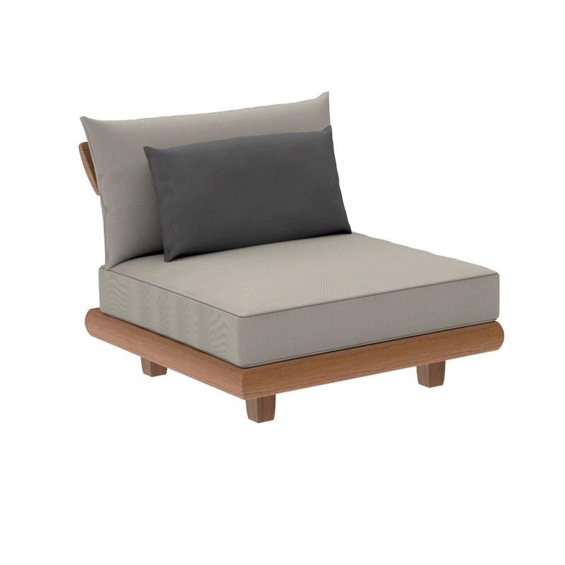 Solid Teak Outdoor Sofa & Coffee Table Set - Nordic Style for Courtyard or Villa