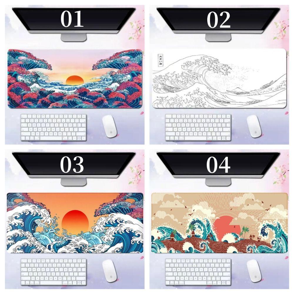 31.5''X11.8'' Large Mouse Pad Sea Wave Design Desk Pad Home Office Accessories Computer Mat