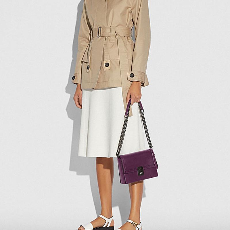 New COACH Hutton Shiny Leather Hatton Bag, Shoulder Bag, Crossbody Bag Trumpets Women's Purple 88342-V5BOY