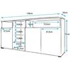 Буфет-сервант 3 двери | 3 стеклянные полки | LED | 150 x 72 x 35 см | Цвет Белый с Глянцевой отделкой | Clark