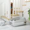 XXL Stainless Steel Cat Litter Box With High Sides Metal Scoop 70 X 50 X 30 Cm
