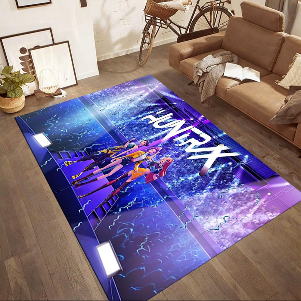 Golden K-pop Stars Square rugs are a great choice for living rooms, bedrooms, home décor, and as gifts.