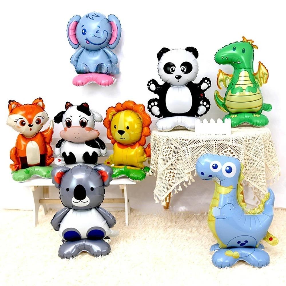 Мультяшные животные фольгированные шары 3D джунгли дикие животные принадлежности для вечеринки праздничное торжество