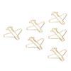 100pcs Paper Clips Portable Anti Rust Electroplating Gold Cute Airplane Shaped Metal Paper Clip for 