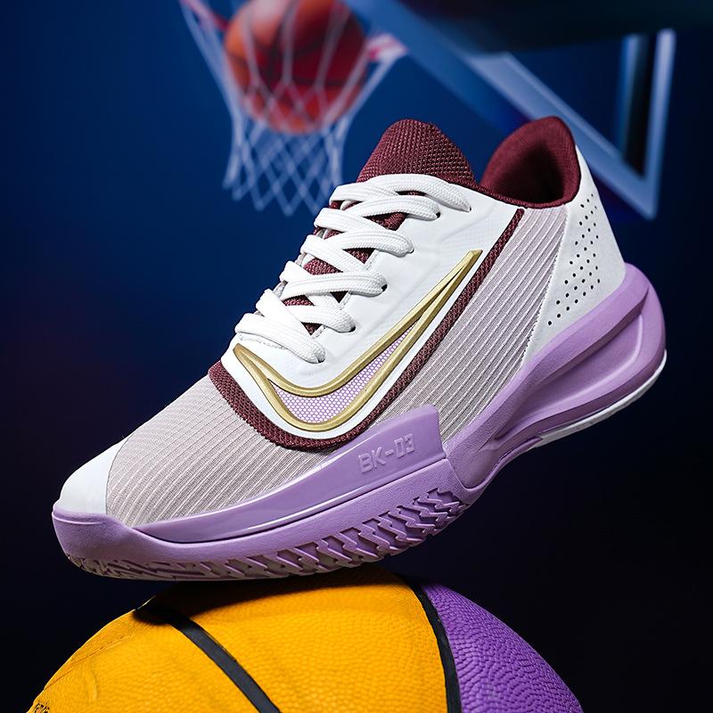 Весна 2025 новые кроссовки для баскетбола с фрикционным звуком для реального боя мужские универсальные амортизирующие нескользящие молодежные повседневные спортивные туфли