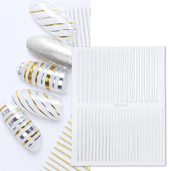 Украшение изысканное мастерство металлические наклейки для ногтей геометрические формы