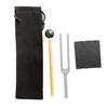 Aluminum Tuning Fork with Wooden Hanmmer Wrench Rag 128/256/512HZ Healing Instrument Tuning Fork Yoga Meditation Relaxation Accessories