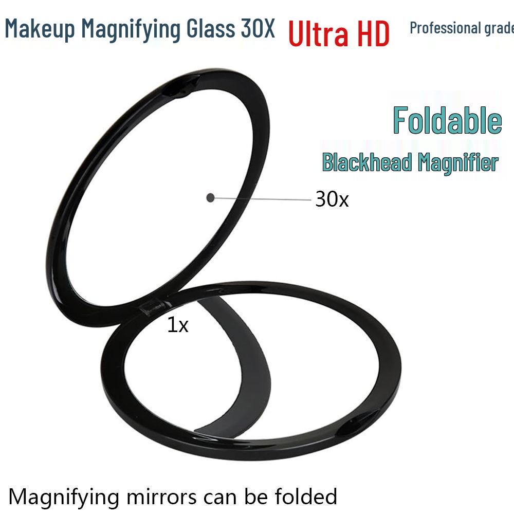 HD Flip 50x Magnification Makeup Mirror: Foldable, Portable Concealer Mirror for Spot and Pimple Check