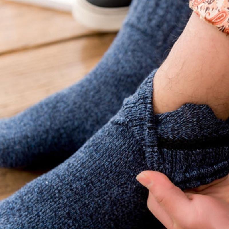 5 пар мужских шерстяных кашемировых утепленных спортивных зимних теплых мягких однотонных мужских повседневных носков, дышащие уютные носки