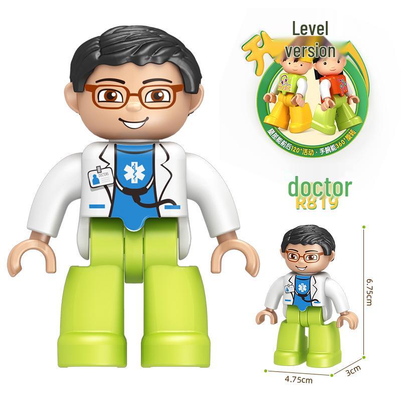 Compatible Large-Particle Building Block Minifigure Educational Toys for Early Childhood