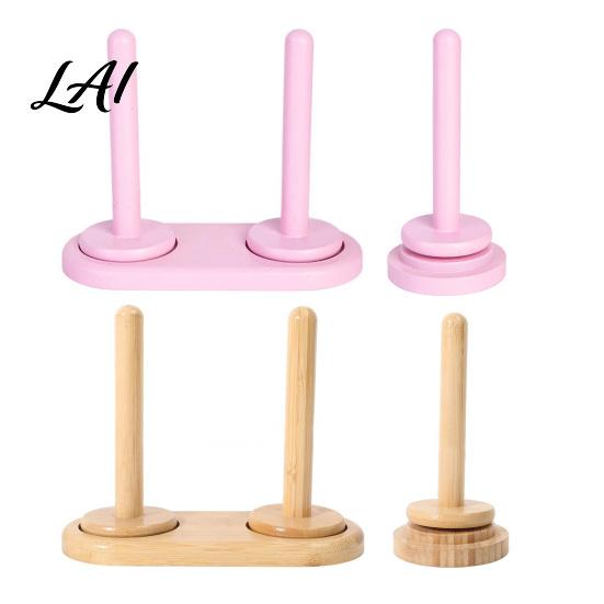 Double Axis Yarn Stand for Twin Threads Wooden Holder Rotating Bamboo with Smooth Ball Holder Spinning Base Single-axis/Double-axis Portable