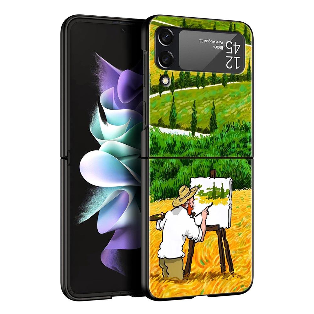 Чехол для Samsung Galaxy Z Flip 3 4 5 6 Складной Ван Гог Подсолнухи Звездная ночь Для Samsung Z Flip4 Flip5 ПК Жесткий чехол