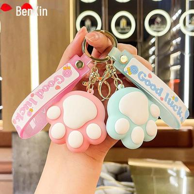 Очаровательный брелок для ключей и подвеска для автомобиля в виде кошачьей лапки - симпатичный брелок для сумки и небольшой подарочный орнамент для девочек