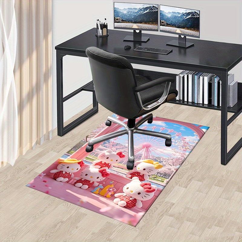 Office Rug Hello Kitty, Ferris Wheel Anti-Slip Rug, Machine Washable for Living Room, Bedroom, Office, Multiple Sizes, Bedroom Mat, Decorative Mat, Du