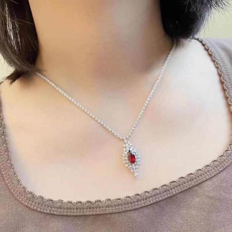 BELLA BOX Роскошная имитация рубинового топаза цвета морской волны с подвеской в виде капли, подходящей для повседневной женской вечеринки, модные ювелирные изделия