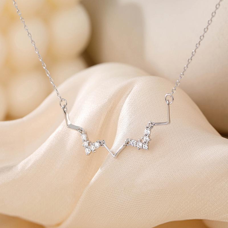 Пульс Коммутера Полилиния Молния Ожерелье Цепочка на Ключицу Универсальная Геометрическая Цепочка на Шею Подарок для Подруг