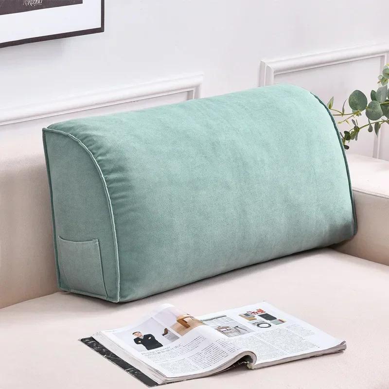 Triangular Lumbar Support Cushion Removable Washable Reading Backrest Back Pillow for Pain Relief Sofa Bed Chair Waist Cushion