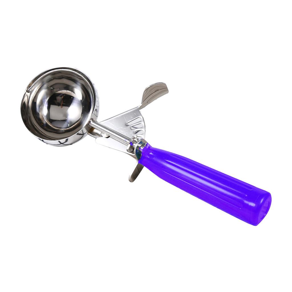Practical Stainless Steel Fruit Ice Cream Scoop Spoon with Plastic Handle Kitchen Tool (4.2cm)