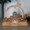 Nativity Scene Countdown Ornament Christmas Lighted Nativity Scene Centerpiece The Resurrection of Jesus Easter Ornament for Indoor Tabletop Mantel