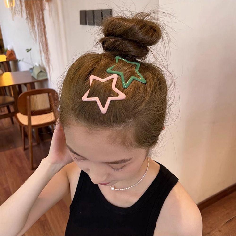 Pentagonal Star Side Barrettes Zinc Zinc Alloy Y2k Hairpin Sweet Star BB Hair Clip Girls