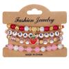 Набор браслетов с подвеской в виде клубники, из бисера и хрустального стекла, для женских модных аксессуаров