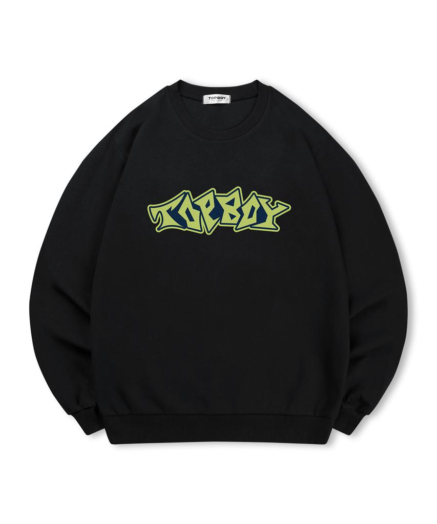 TOPBOY [Non-Fleece Or Fleece] Graffiti Print Sweatshirt (Type B)