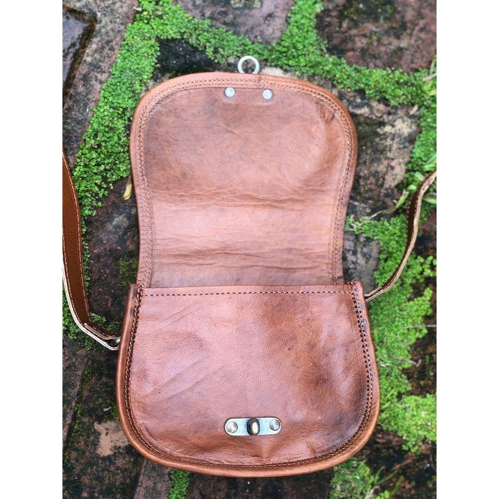 Маленькая кожаная седельная сумка в деревенском стиле, детская кожаная сумка через плечо, кожаная седельная сумка в винтажном стиле, EDC, сумка для телефона через плечо, сумка для лекарств