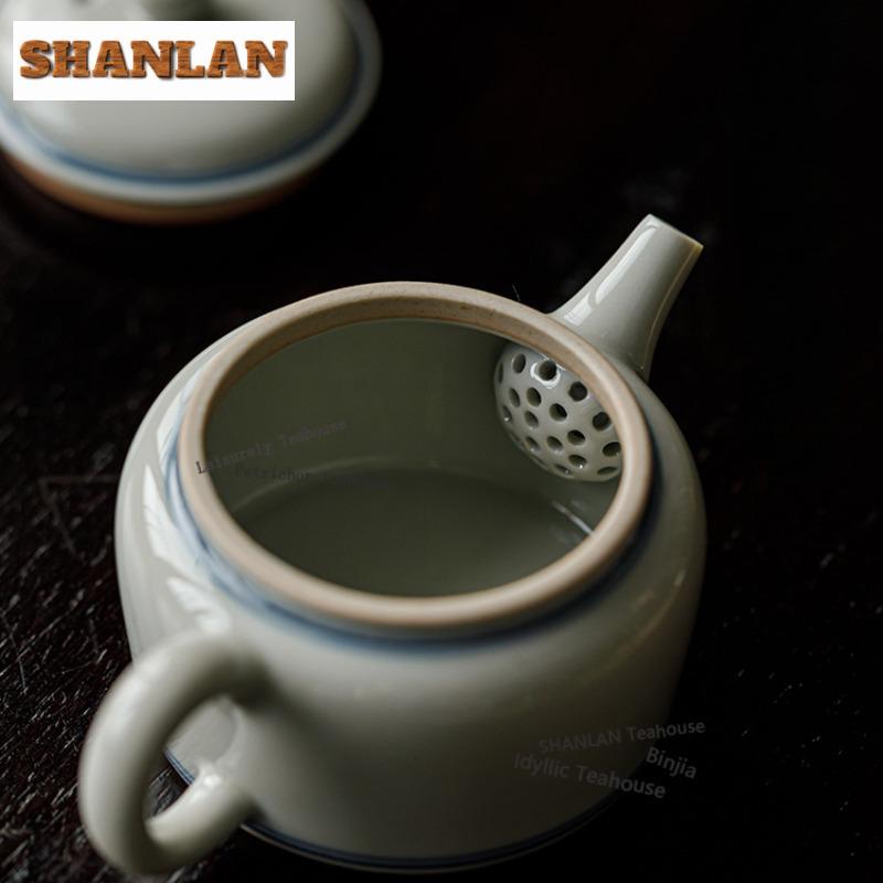 110ml Ice Platform Glaze Double Line Teapot Elegant Tea Infuser Pot Tea Maker Kettle with Strainer Tea Items Accessories Gift