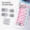 Tennis Silver Diamond Buckle Shoelaces No Tie Shoe Laces Elastic Laces Sneakers Without Ties Flat Shoelace for Shoes Accessories