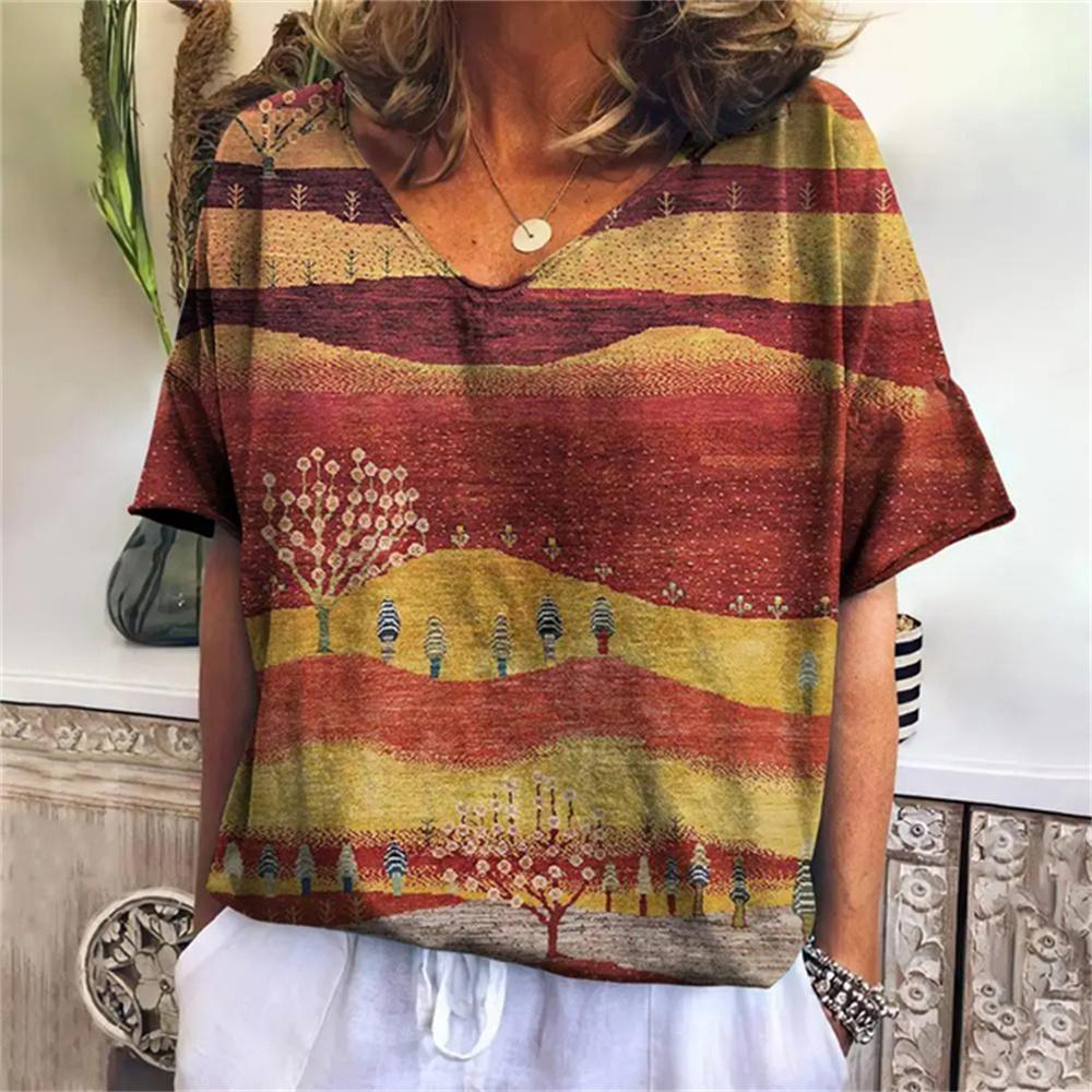 Сетка Простые повседневные женские футболки Модная футболка с принтом 3d Футболка Harajuku Повседневная с коротким рукавом и V-образным вырезом Женская одежда больших размеров