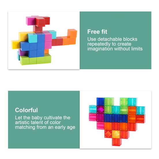 32 шт. Магнитный кубик-конструктор, игрушка для развития мелкой моторики, дошкольное обучение, образовательный красочный кубик-конструктор, игрушка STEM