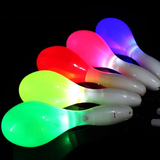LED Flashing Maraca Lanyard Percussion Musical Instrument Concert Favor Toy