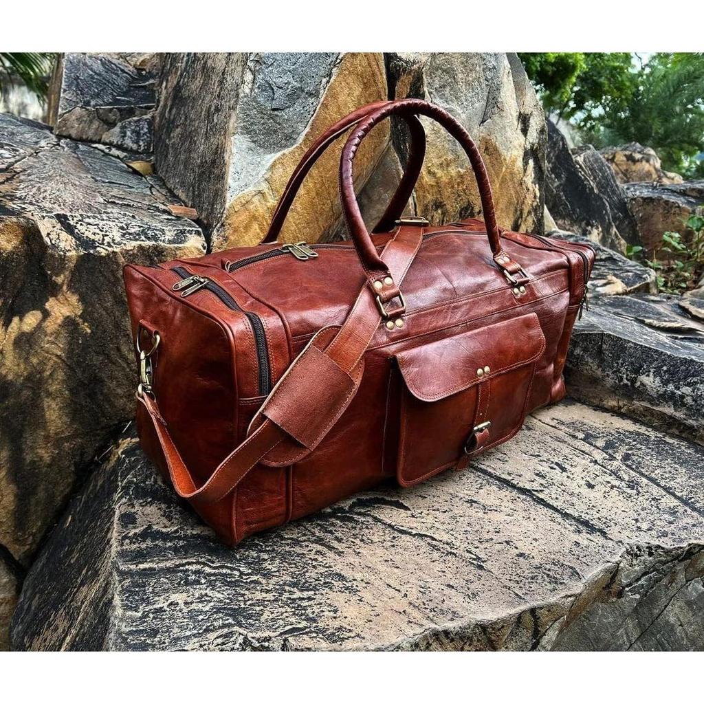 Большие 24-дюймовые спортивные сумки для мужчин, кожаная дорожная сумка для занятий спортом в тренажерном зале, негабаритная дорожная спортивная сумка, сумка для выходных из натуральной кожи, сумка для переноски на ночь