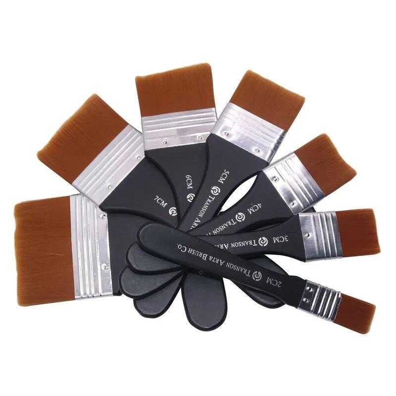 Кисть с черной ручкой, металлическое кольцо, деревянная ручка, нейлон, художник по волосам, акварель, картина маслом, гуашь, акрил, художественные принадлежности