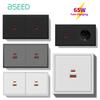 BSEED 65W USB Type-c Зарядное устройство для телефона Настенная розетка Европа Супер Быстрый Порт Пластиковые EU Розетки Розетки Питания Для Домашнего Использования E-Series