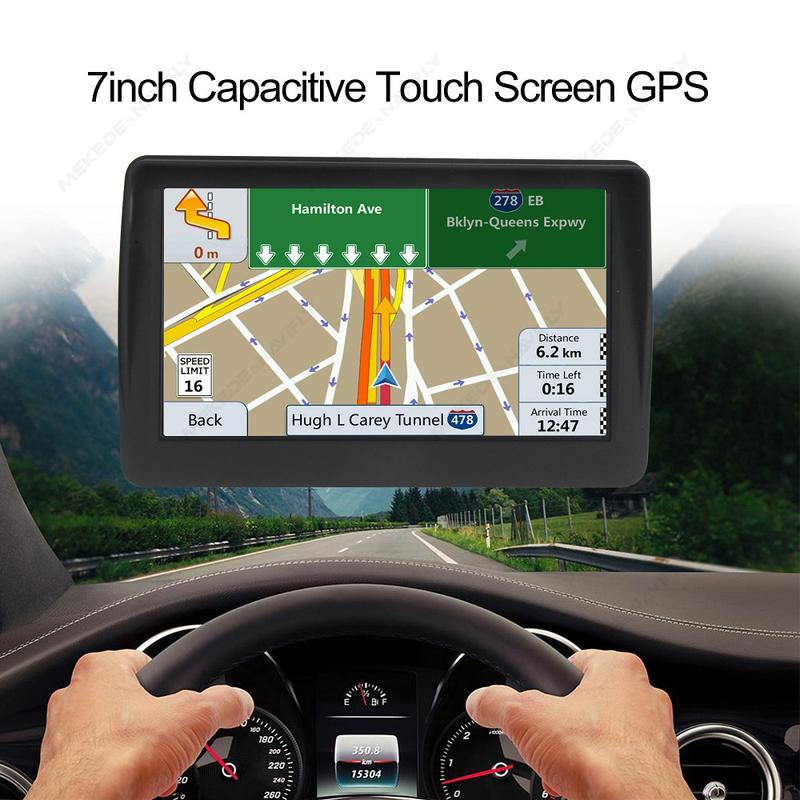 Автомобильный GPS-навигатор 7-дюймовый сенсорный экран GPS-навигатор Грузовик Козырек от солнца Sat Nav 256 МБ Карта Европы GPS-навигаторы Поддержка FM