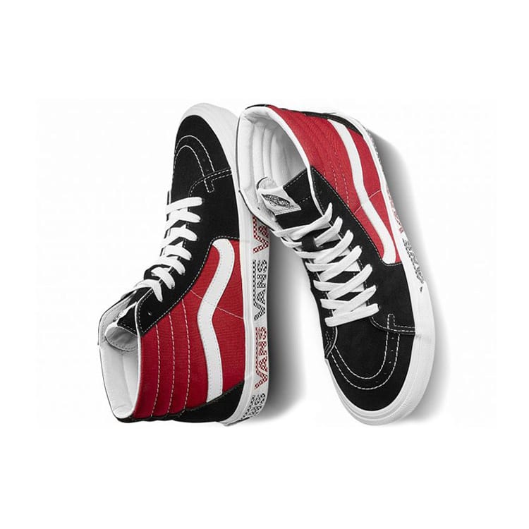 Vans SK8 HI Логотип на боковой части Черный Racing Red Замшевые кеды для скейтбординга 'Black Racing Red' VN0A4BV6SXX