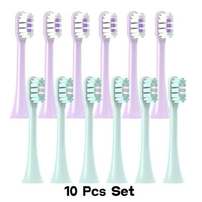 10 шт. насадки без металла для SOOCAS X3/X3 Pro/X1/V1/V2/D3/X3U/X5, мягкие насадки DuPont с щетиной, в вакуумной упаковке