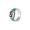 Gucci Кольцо Серия Double G Соединяющиеся Double G Серебряные украшения Блестящее Серебро 925 Пробы Сапфирово-зеленый/Серебряный 11